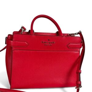 Kate Spade Staci Medium Satchel in Red Currant‎ Saffiano Leather